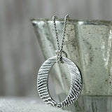 "Tender Touch" Fingerprint Necklace - Eternity on Fine Silver Link