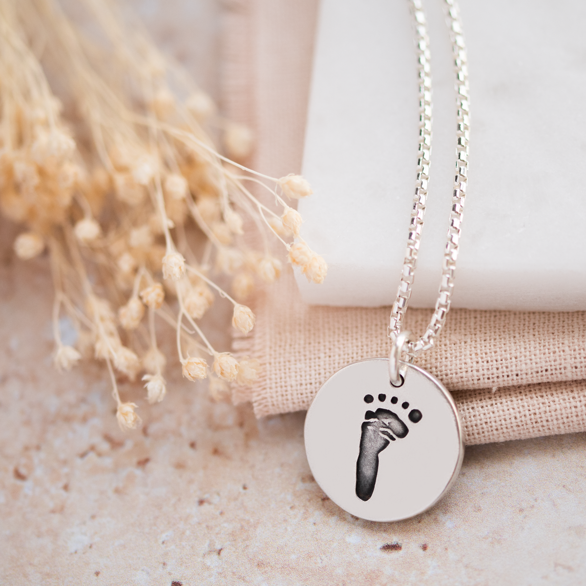 Baby 2025 footprint necklace