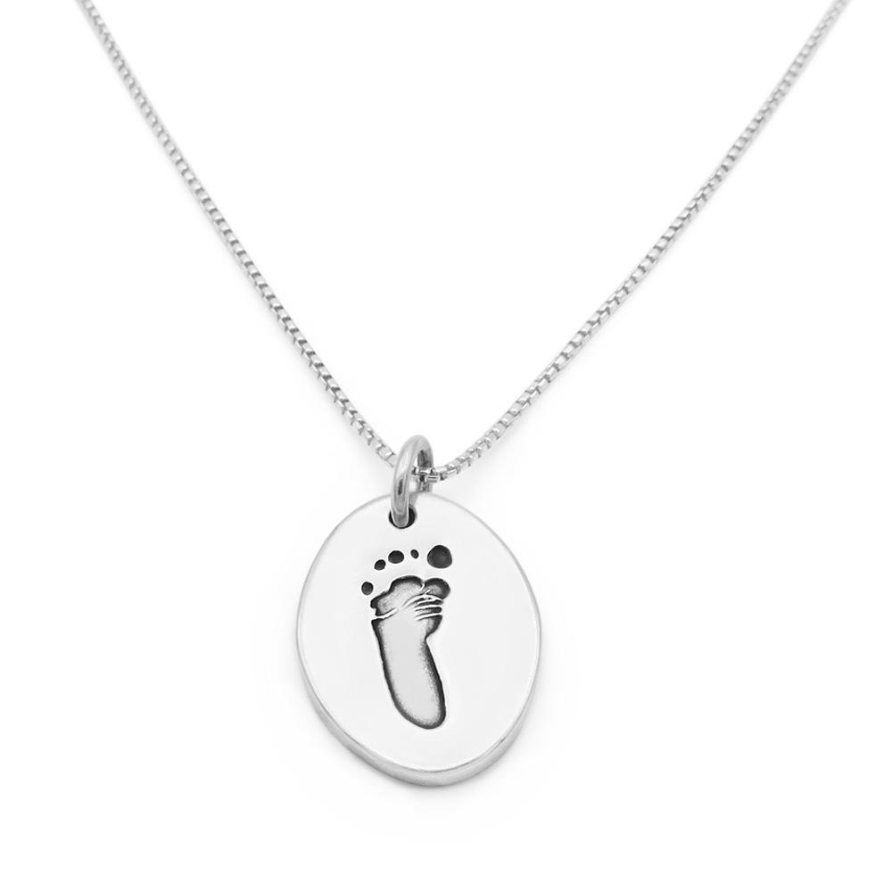 Baby footprint deals necklace pendant